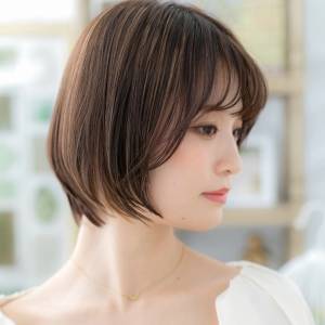 大人可愛い前下がりボブ 