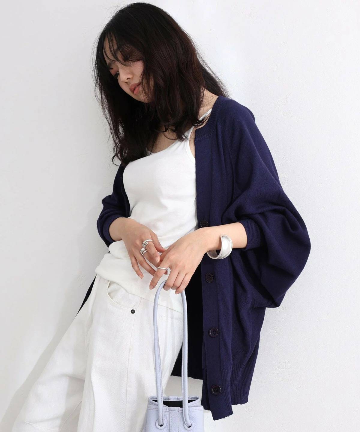 PourVous キーネックドルマンカーディガン