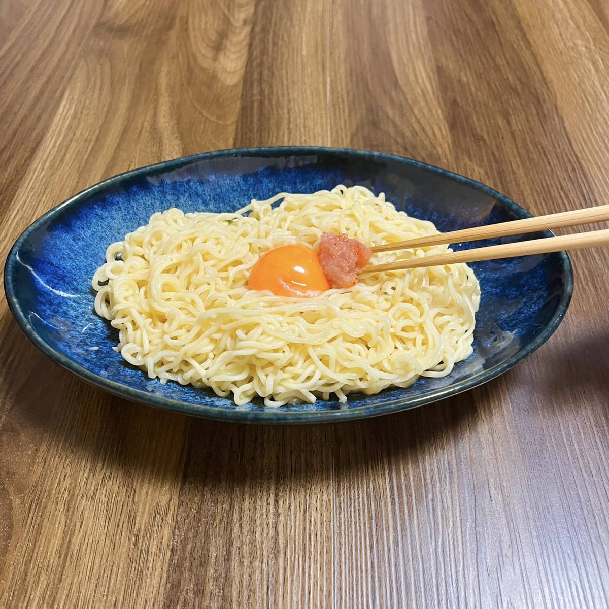 サッポロ一番公式の「背徳な味わい！特製明太マヨの混ぜらーめん」のレシピ