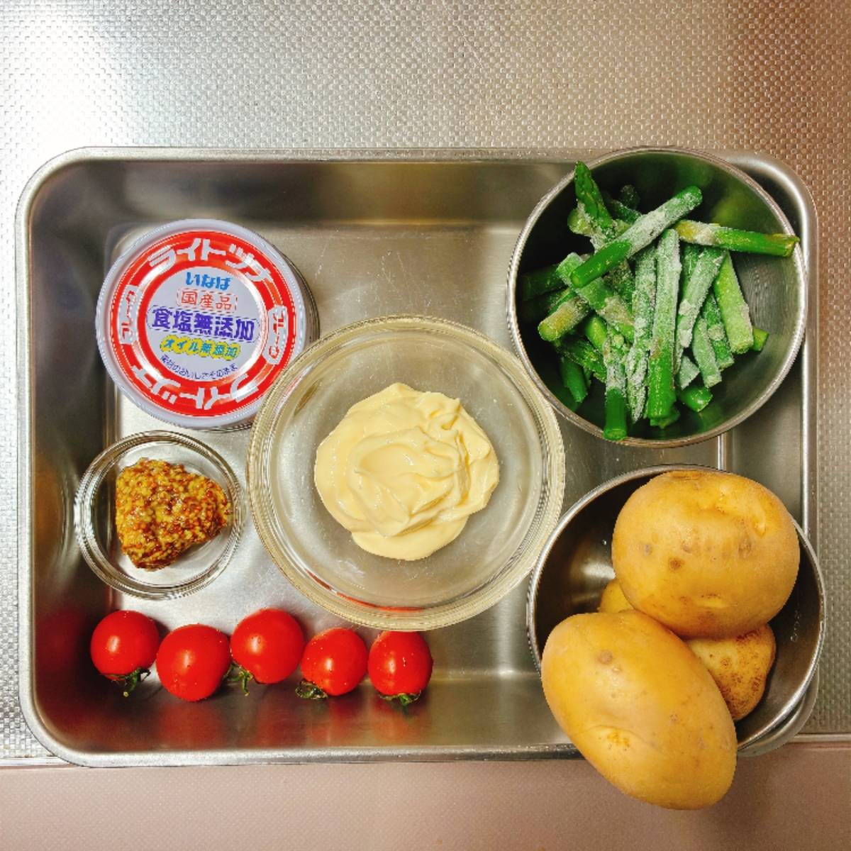 いなば公式の「茹で野菜のツナマスタードソース」のレシピ