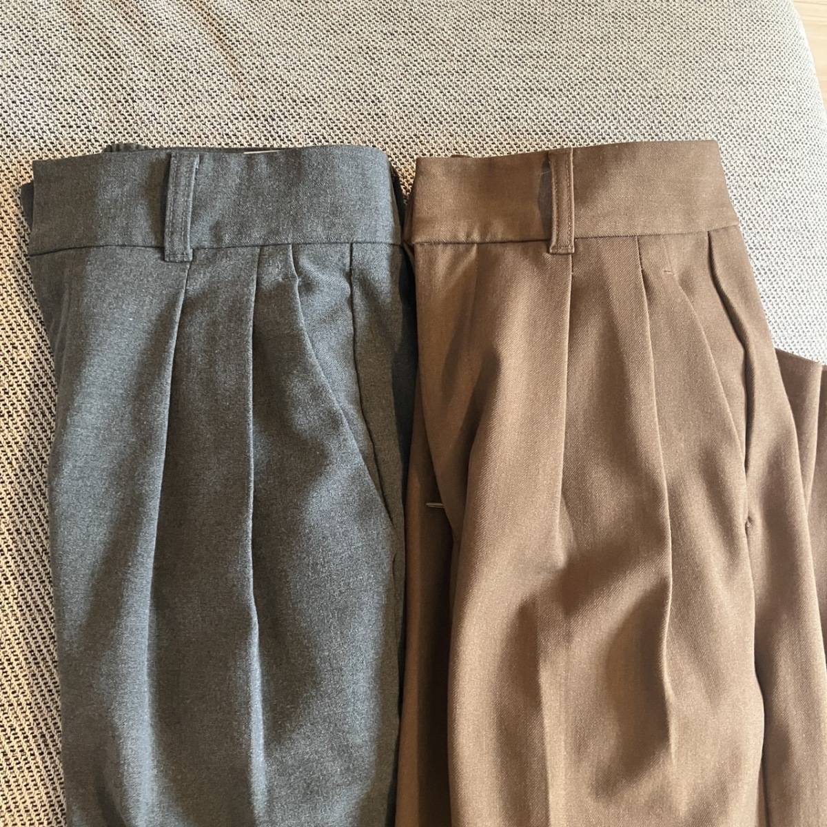 GU タックワイドパンツ