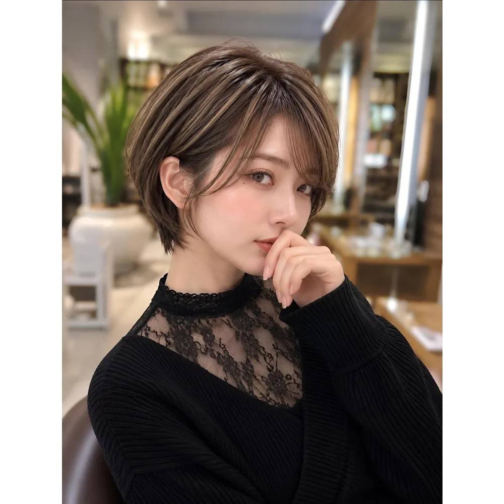 細めハイライト×大人くびれショート
