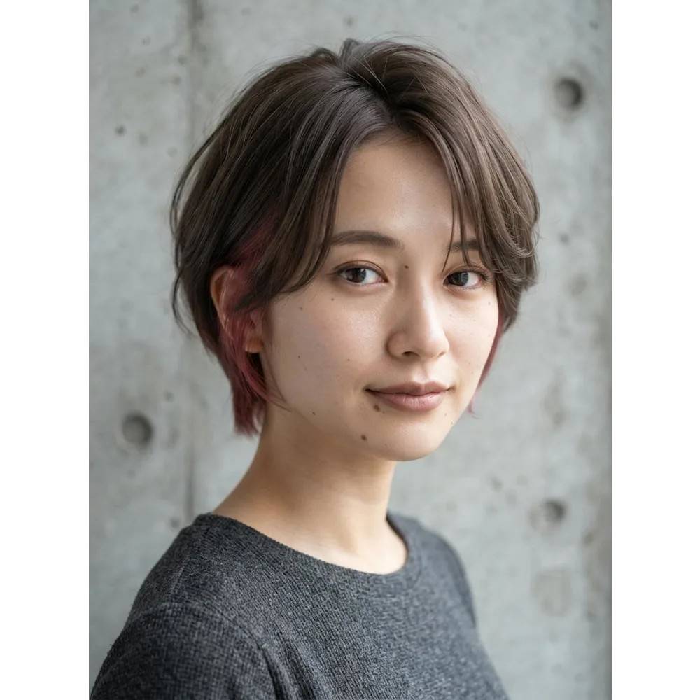 ミントカラーのハンサムショート