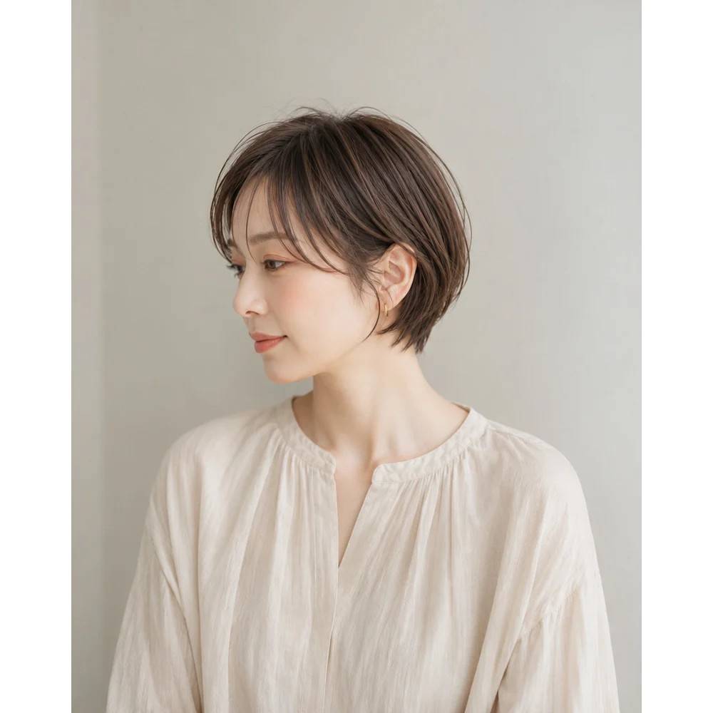 ナチュラルカラーの下重心ショート