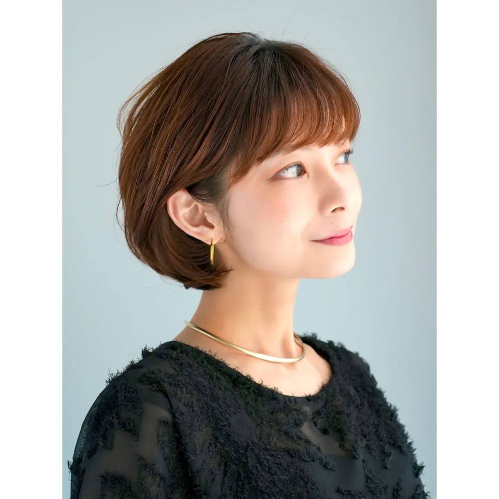 大人きれいめな前下がりショートボブ