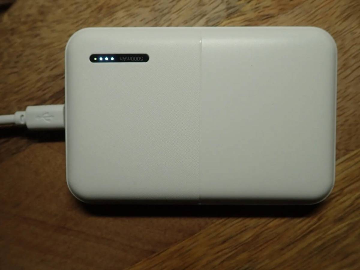 DAISO(ダイソー)：モバイルバッテリー5000mAh ホワイト
