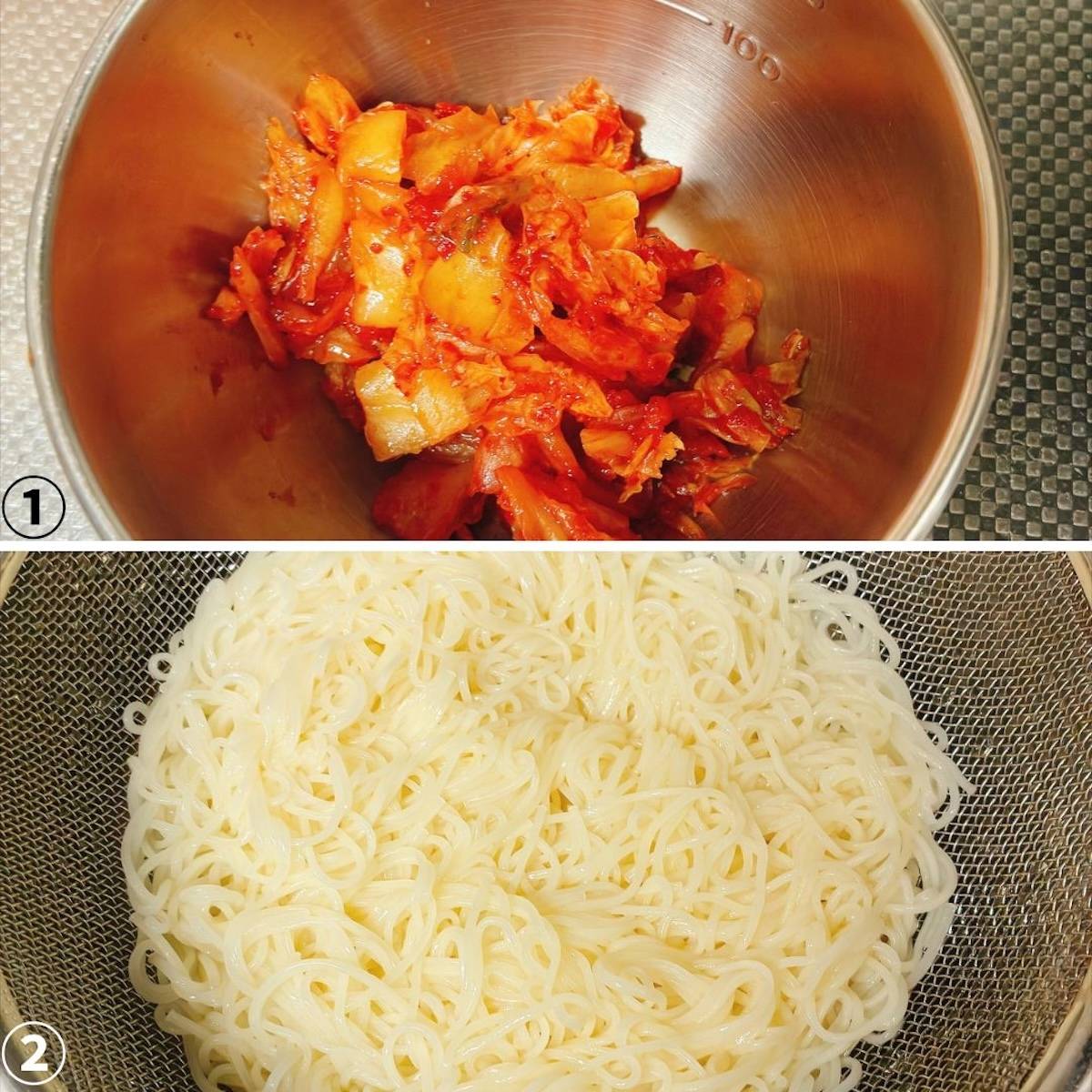 タカノフーズ公式の「赤の納豆万能たれ(ピリ辛納豆そうめん)」のレシピ