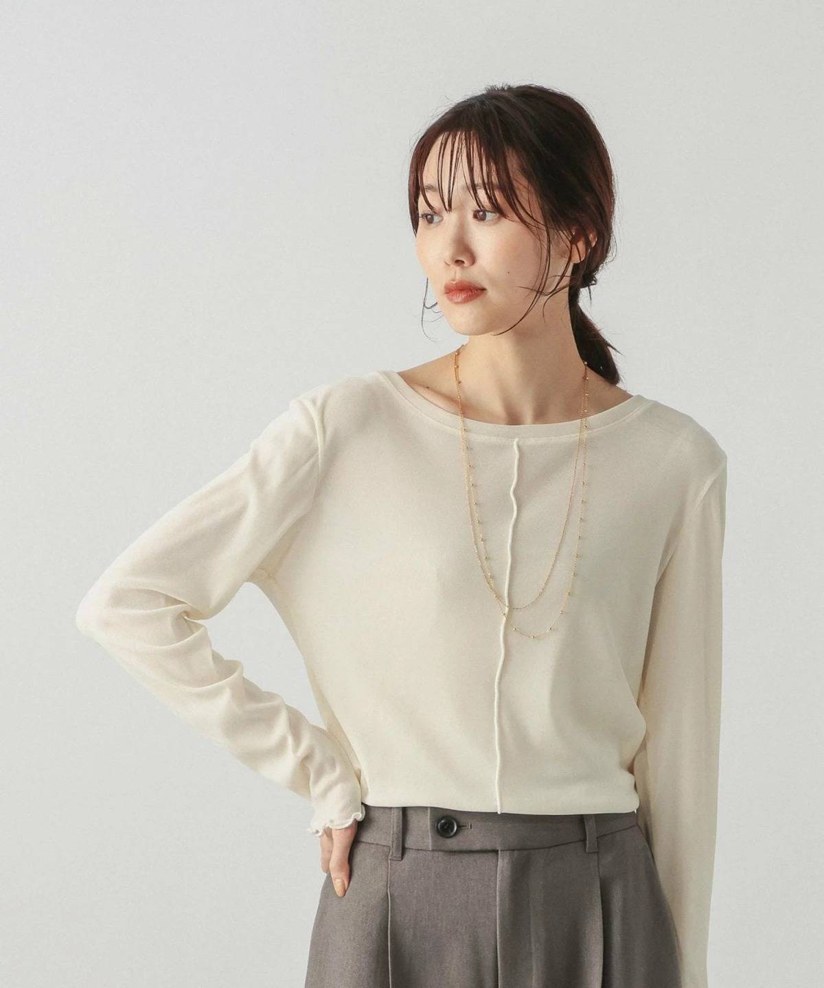 GLOBAL WORK チュールフロッキー2WAYプルオーバー