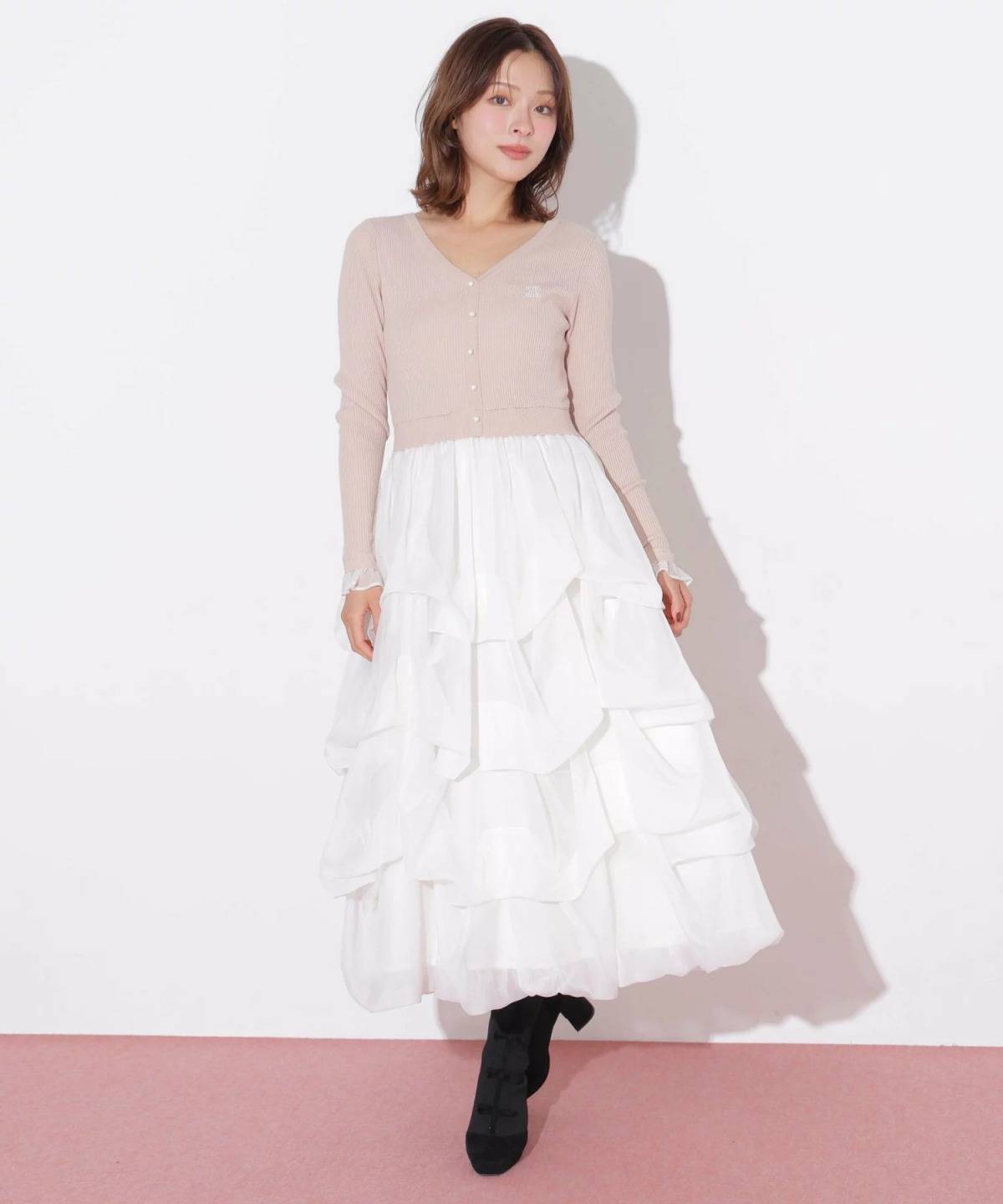 JILL by JILL STUART タックバルーンドッキングワンピース