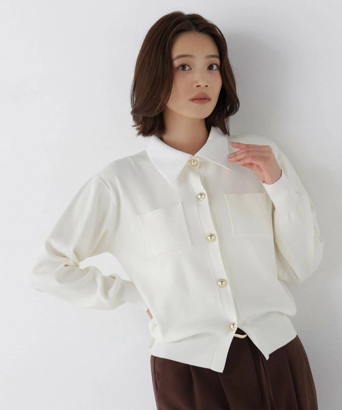 NATURAL BEAUTY BASIC 2wayカラーニットカーディガン