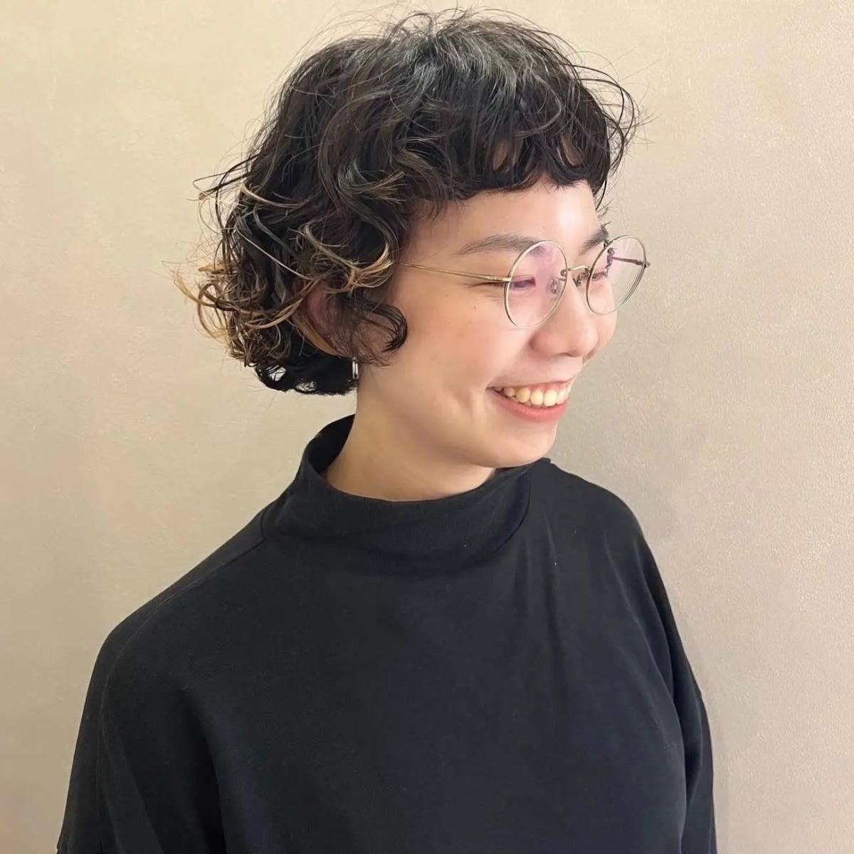 外国人風カーリーボブ