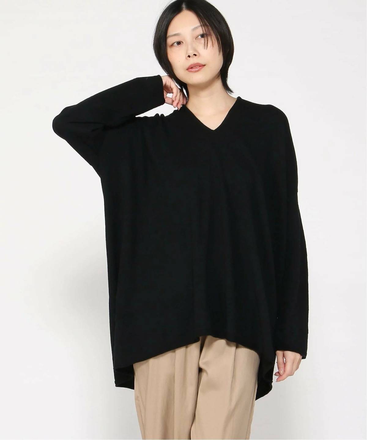pas de calais エアリーウール スクエア型 チュニックプルオーバー