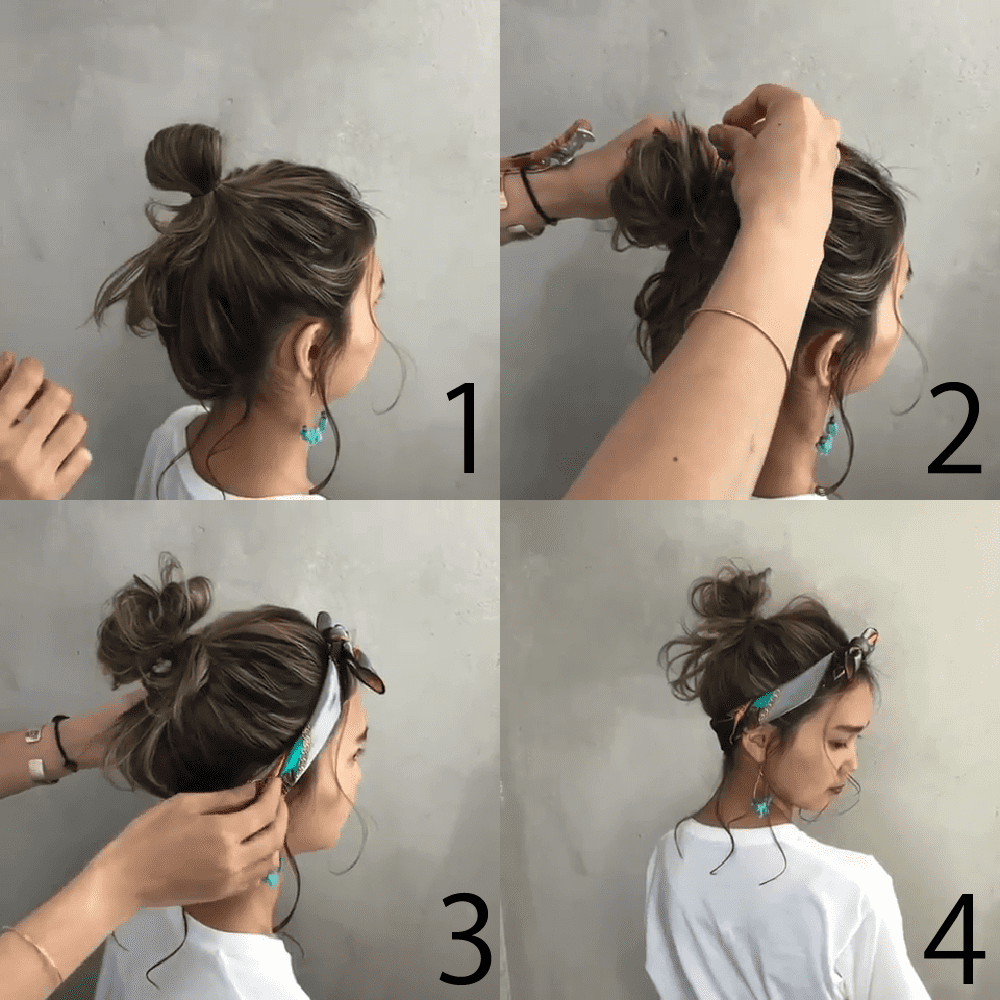 スカーフヘアアレンジ