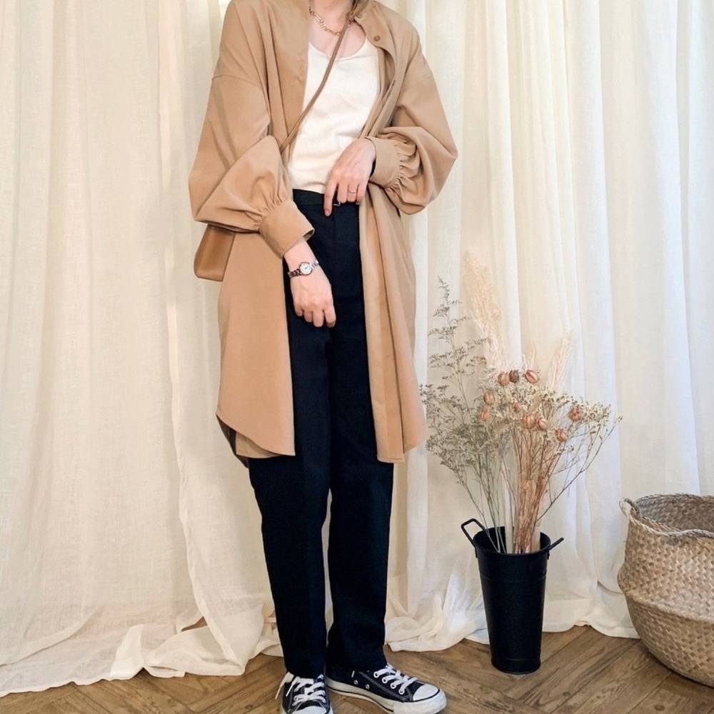 ややぽっちゃりさんにおすすめのシャツワンピースコーデ5選 初秋編 4meee