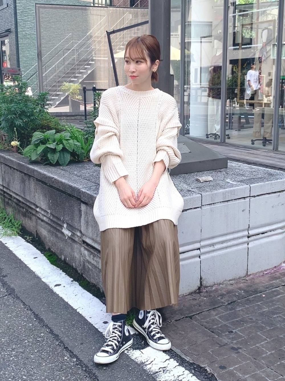 ややぽっちゃりさんにおすすめの 長袖1枚 コーデ5選 スカート編 4meee