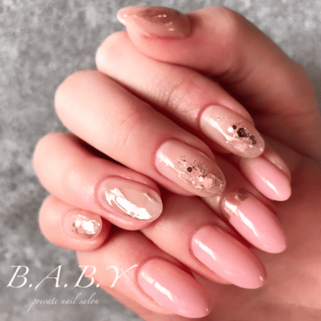 初春編 ピンクゴールドのネイルデザインおすすめ6選 大人女子に 4meee