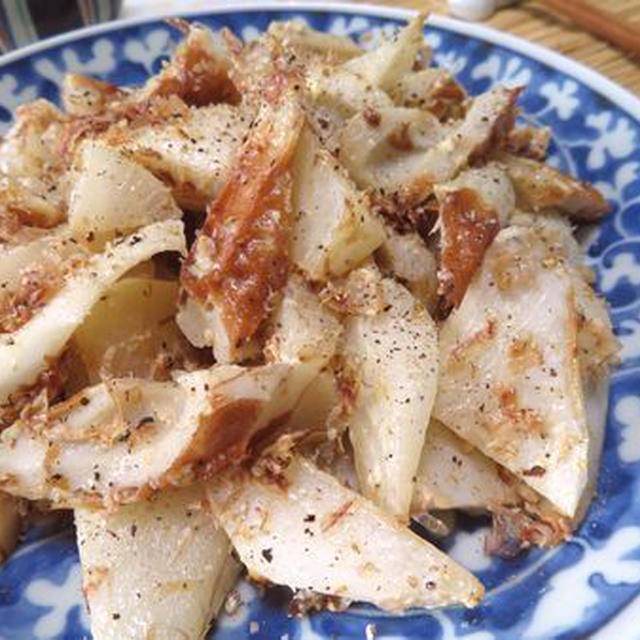 大根が甘〜い♪　そぎ切り大根とちくわのおかかポンマヨ炒め