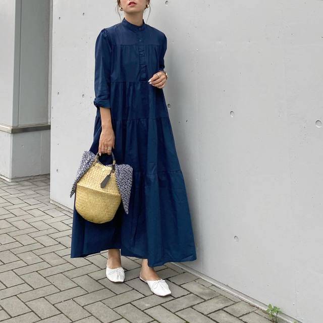 梅雨編 ネイビーワンピース を使った垢抜けコーデおすすめ5選 4meee
