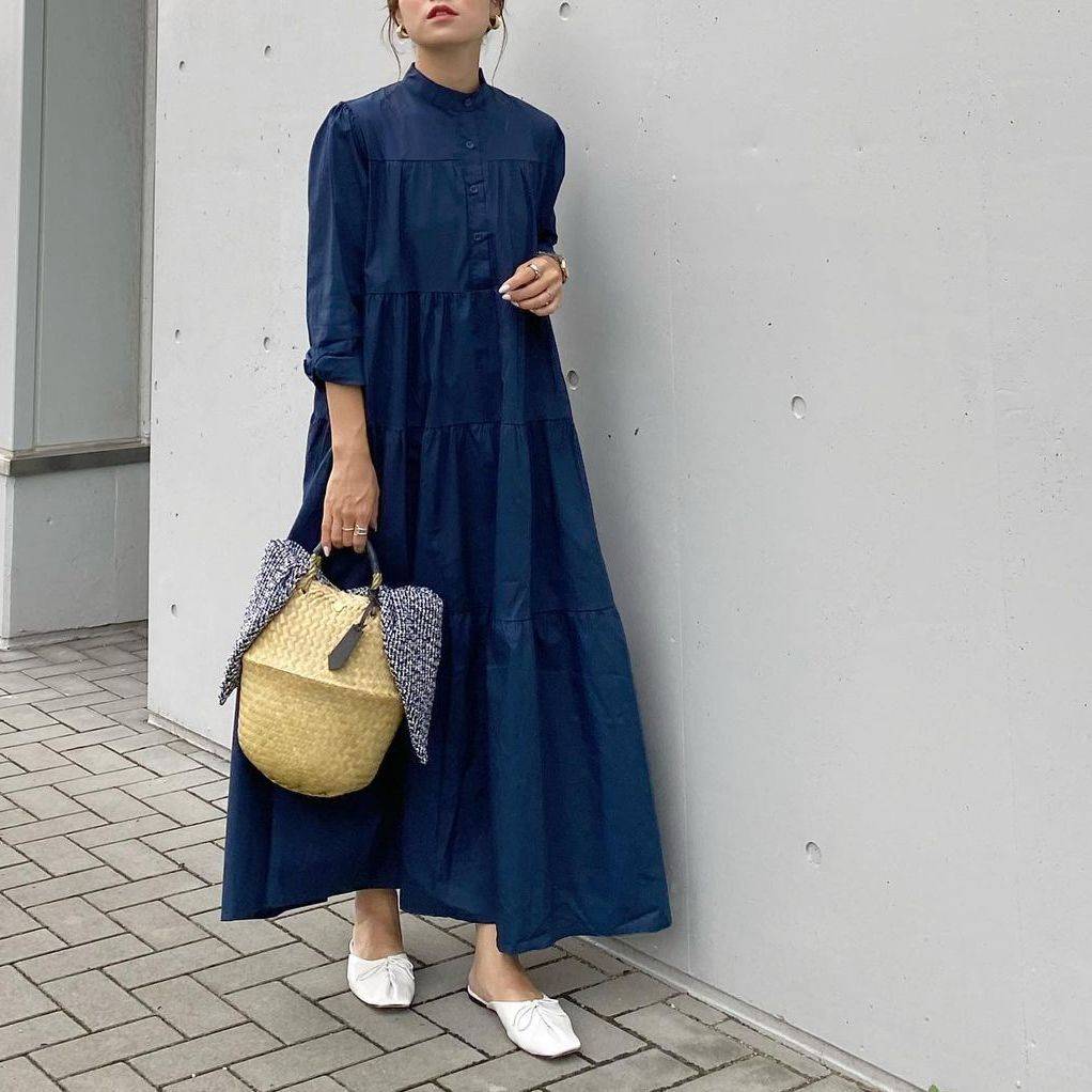 梅雨編 ネイビーワンピース を使った垢抜けコーデおすすめ5選 4meee