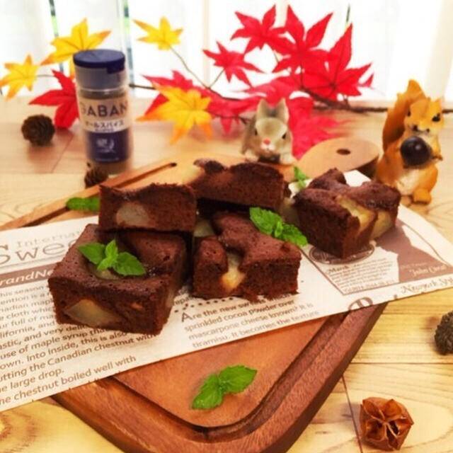 【大人の時間に♬】りんごのスパイシーブラウニー(*/∀＼*)