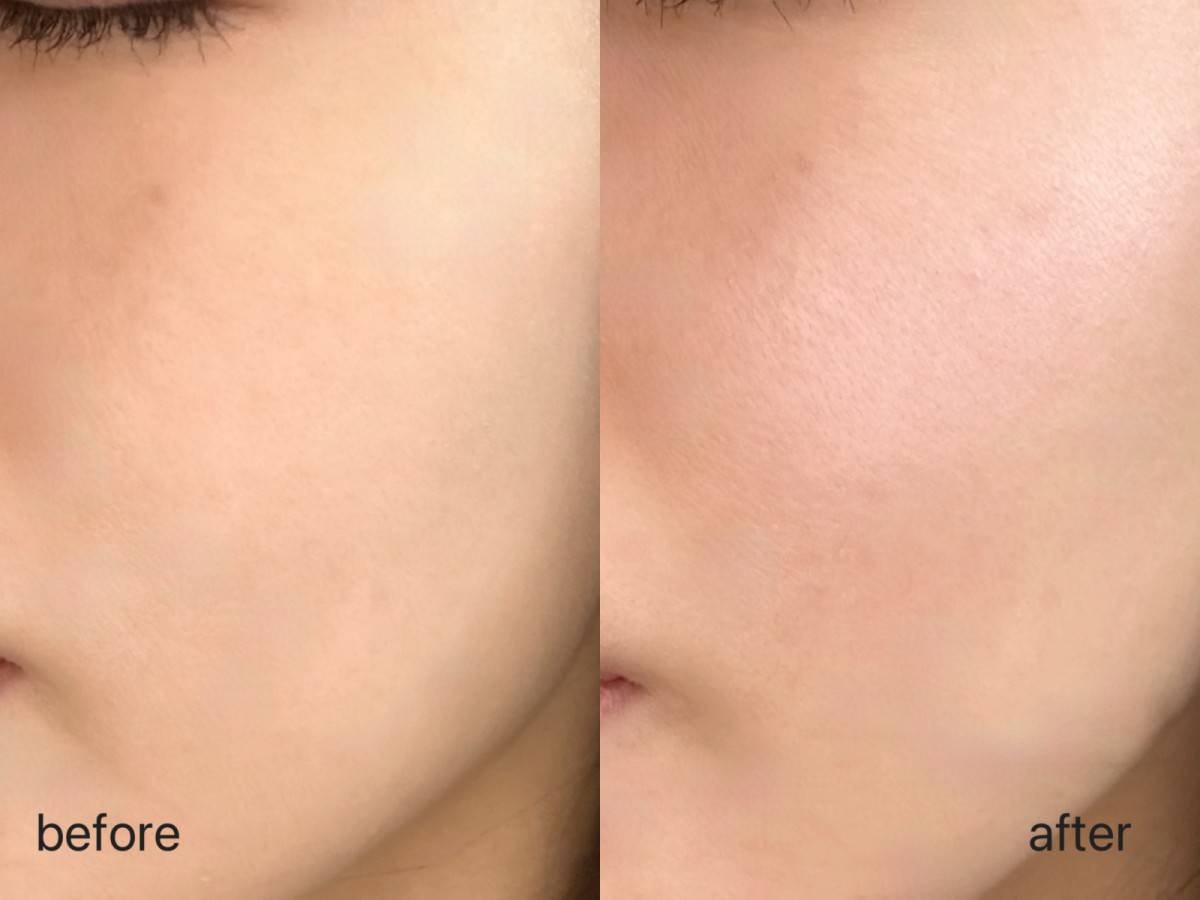 NAMING.　フラッフィーベイクドハイライター　NM01を使用したbefore＆after