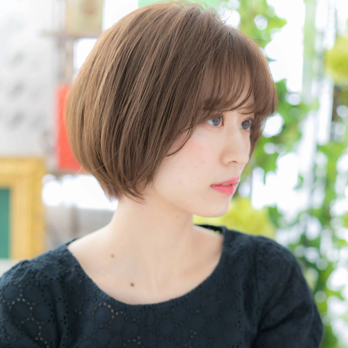 シンプルな丸みボブ