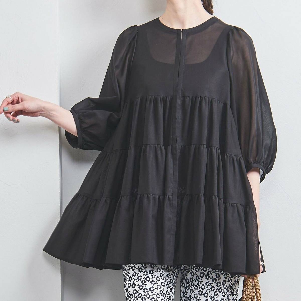 UNITED ARROWS ティアード 6SL ブラウス