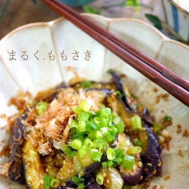 レンチン2分！焼き肉のたれで『ナスの薬味たっぷり♪ピリ辛おつまみ』 