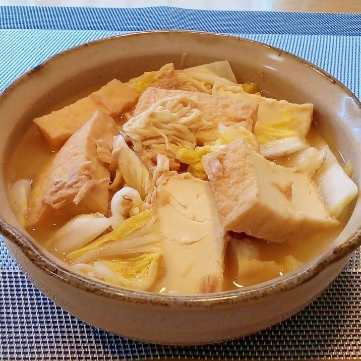 ♪味付けいらず♡厚揚げと白菜のツナ缶丸ごと煮♪