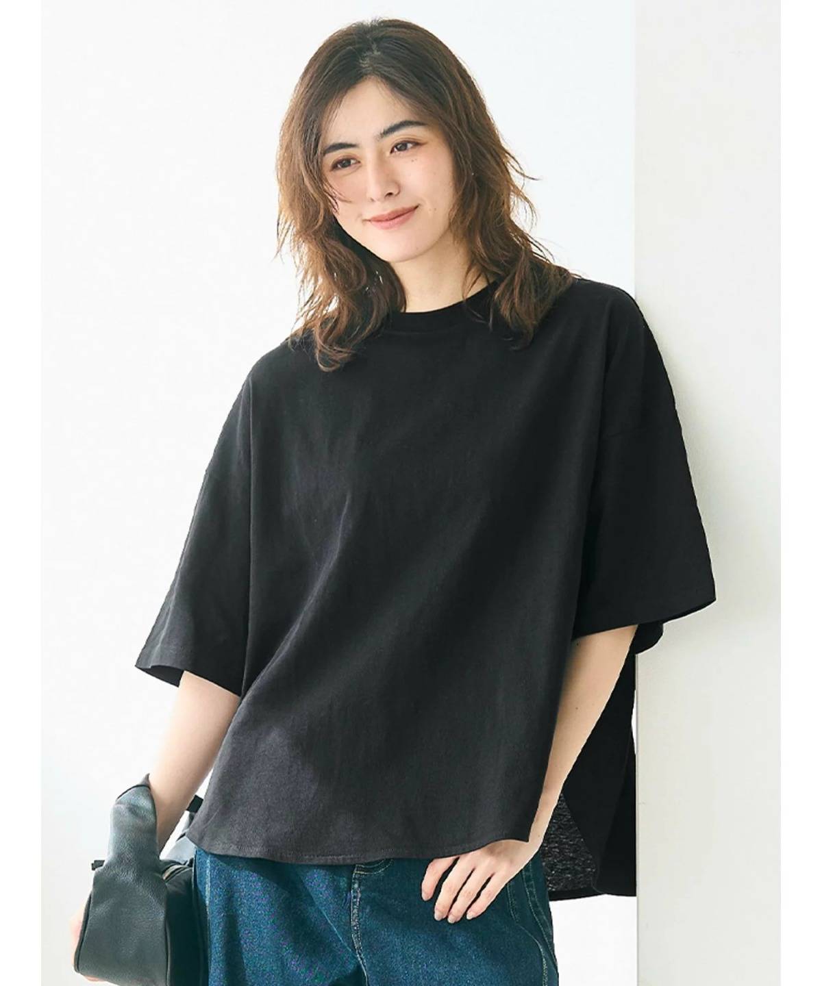 coca ビックシルエットテールカット5分袖Tシャツ