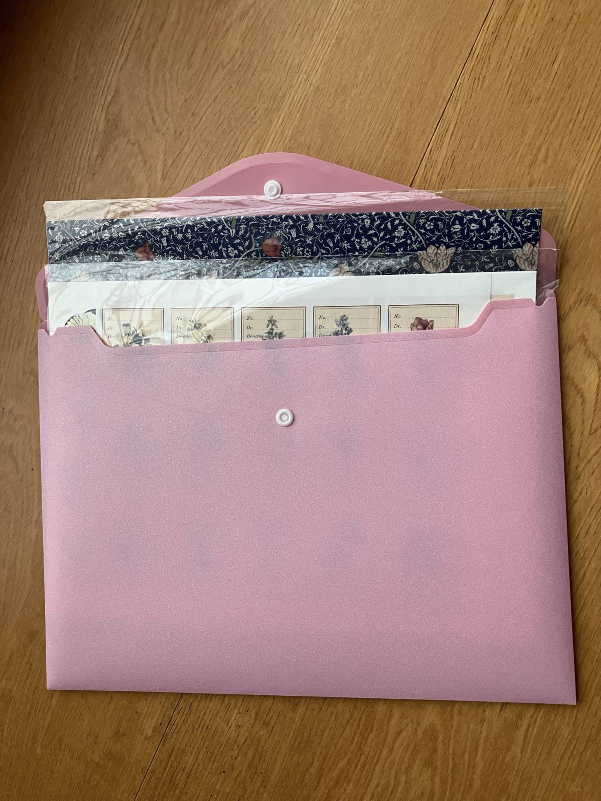 ダイソーのラメドキュメントファイル　Ａ４（パステルカラー）