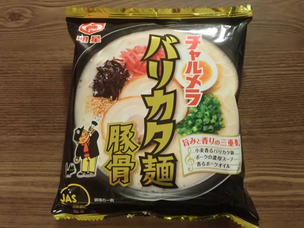 DAISO(ダイソー)：明星 チャルメラ バリカタ麺 豚骨 82g