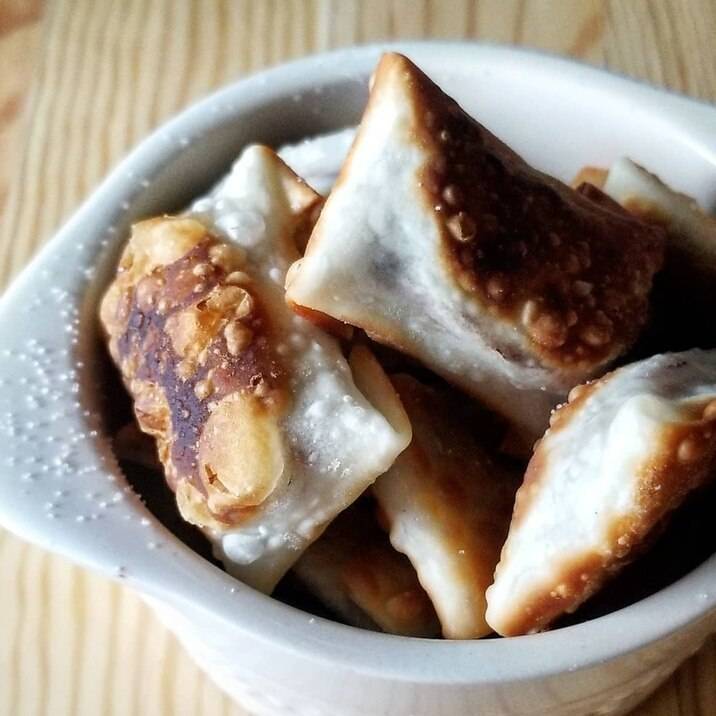 餃子の皮 と チョコ と フライパン