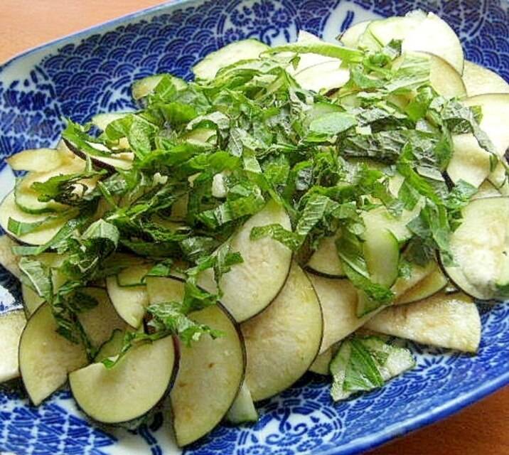 ５分で漬物❤ナス＆キュウリのポン酢和え♪（大葉）