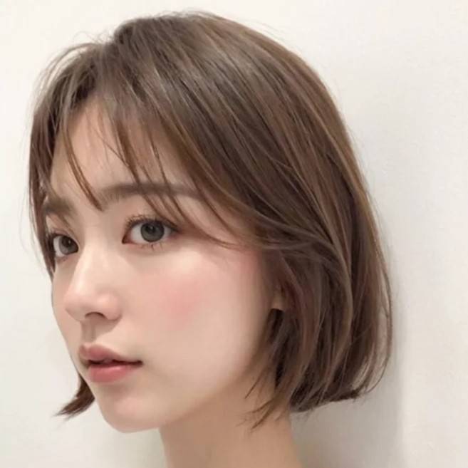 ナチュラルな切りっぱなしボブ