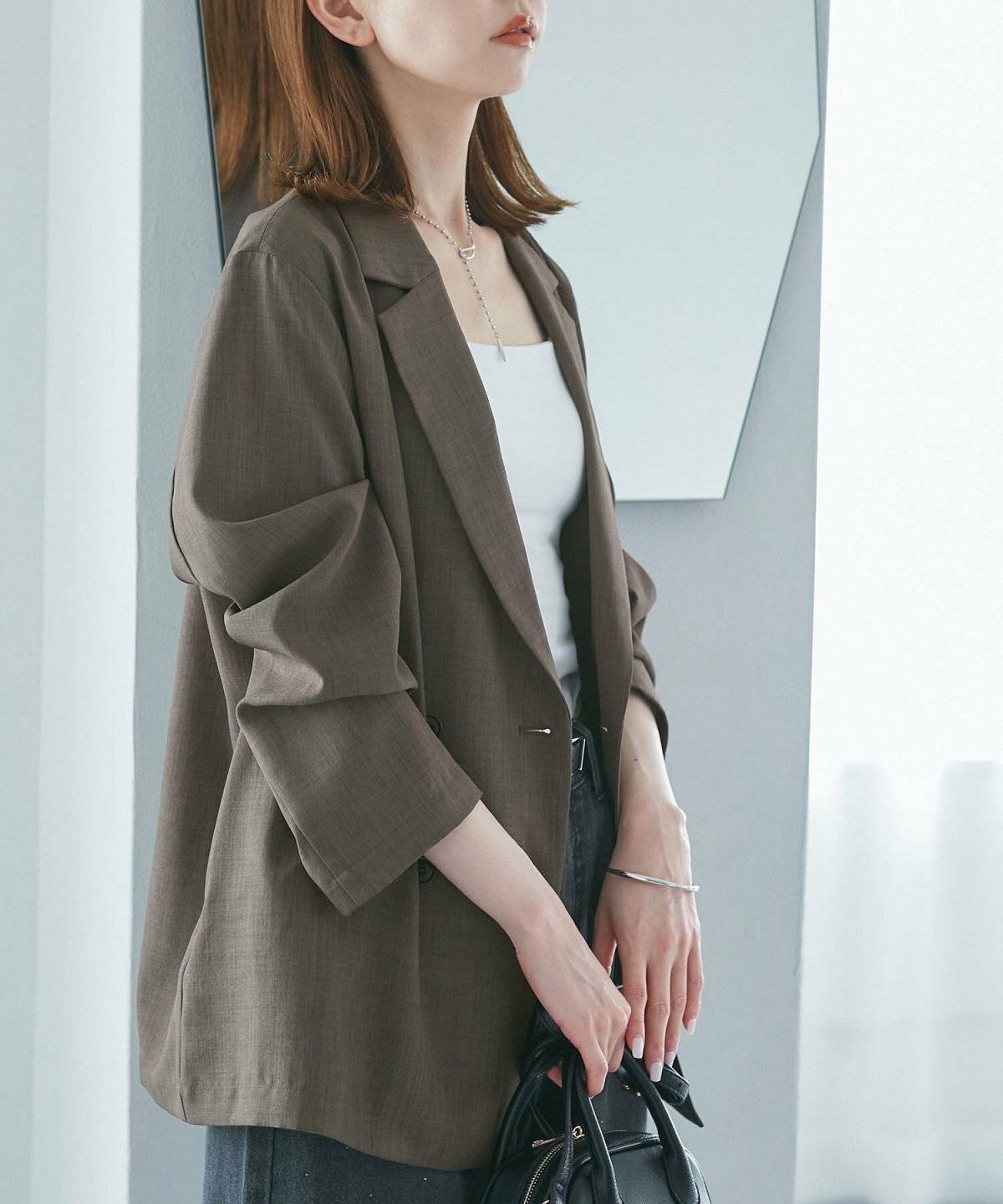 ROPE' PICNIC(ロペピクニック) 【接触冷感・UVカット・速乾】【リネンライク・シリーズ】シアーテーラードジャケット/セットアップ対応