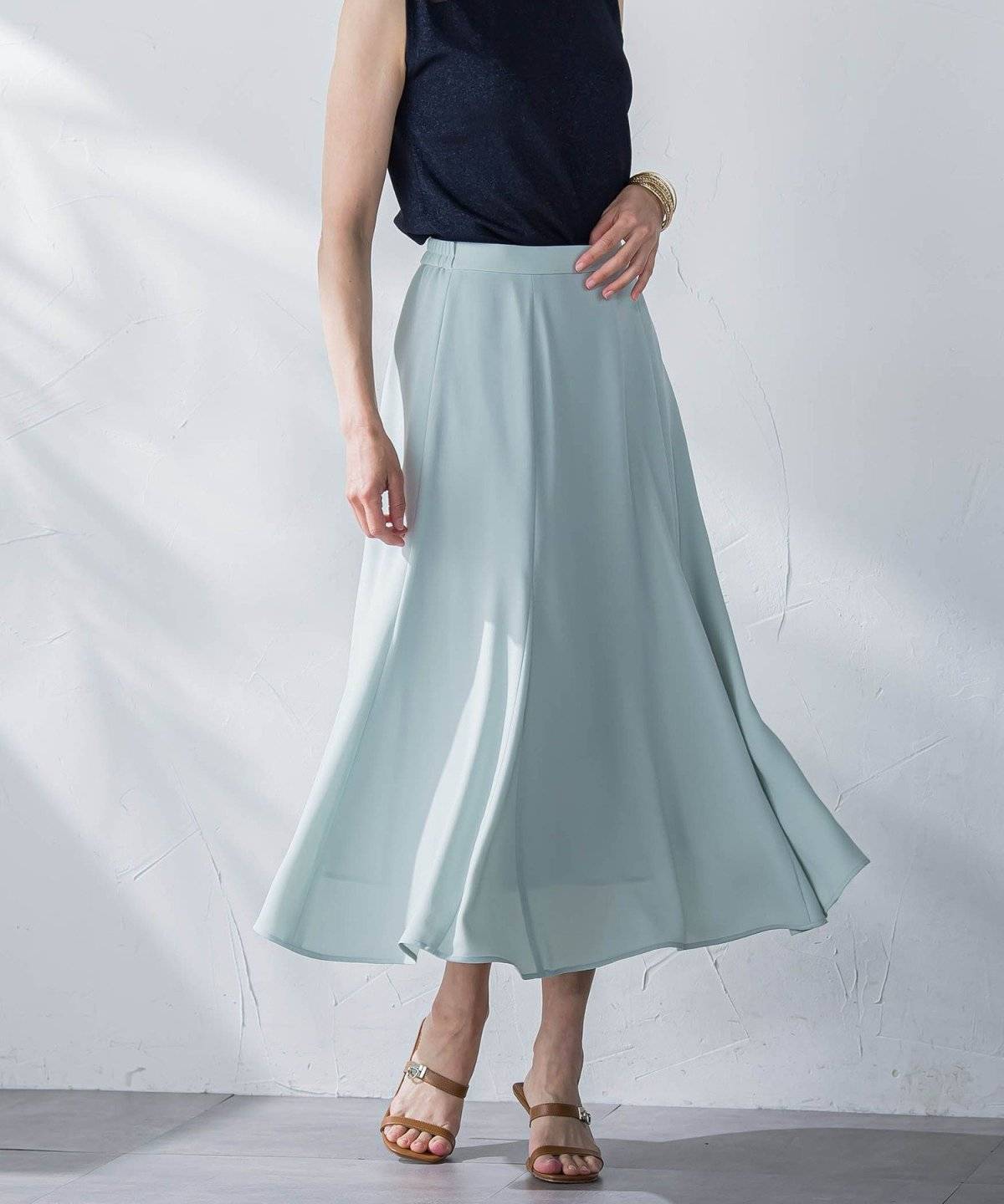 Viaggio Blu(ビアッジョブルー) 接触冷感2WAYストレッチマーメイドスカート≪洗濯機で洗える≫