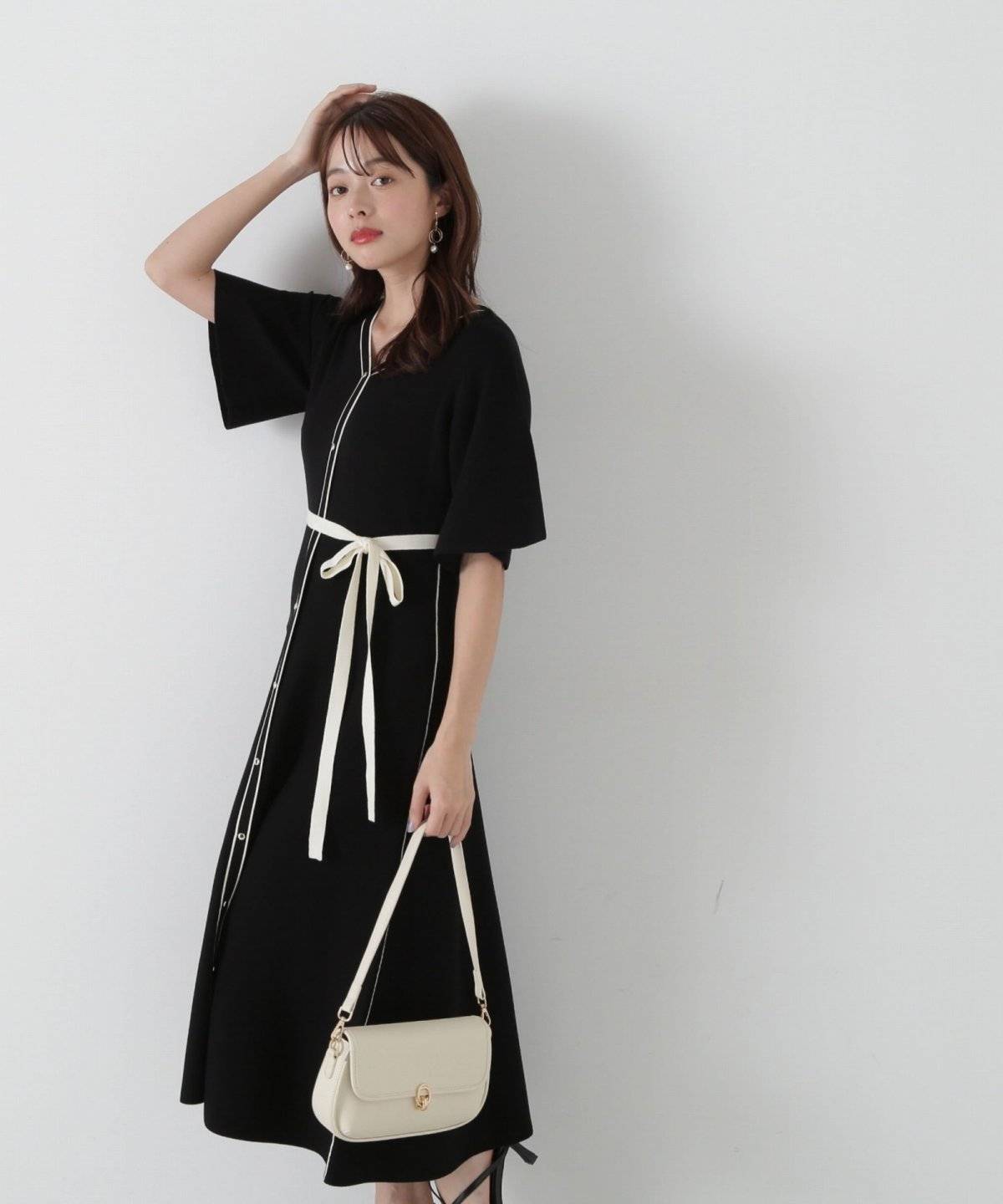 PROPORTION BODY DRESSING(プロポーションボディドレッシング) 金ボタンニットワンピース