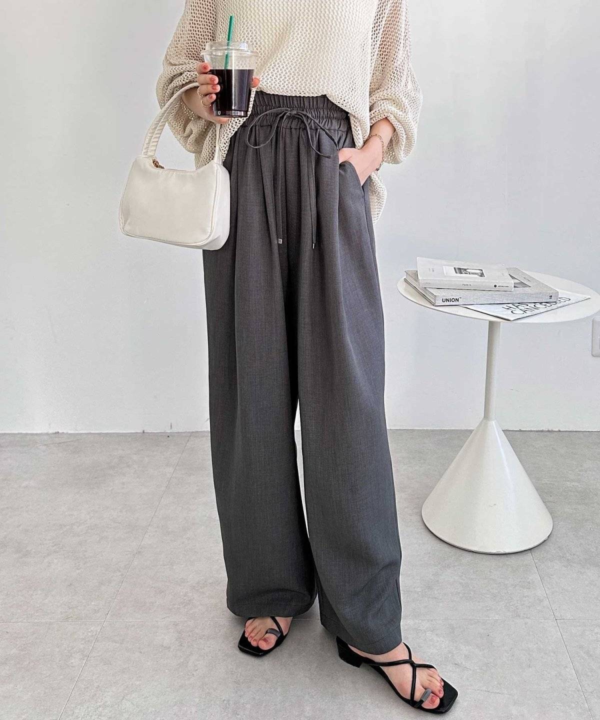  GeeRA(ジーラ) 上品見えダブルタックワイドイージーパンツ