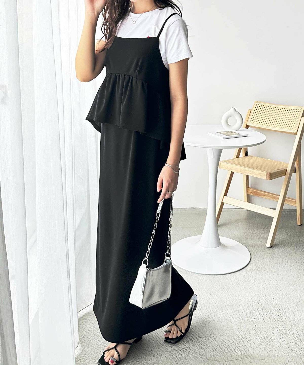 GeeRA(ジーラ) 楽ちん!ペプラムキャミワンピース