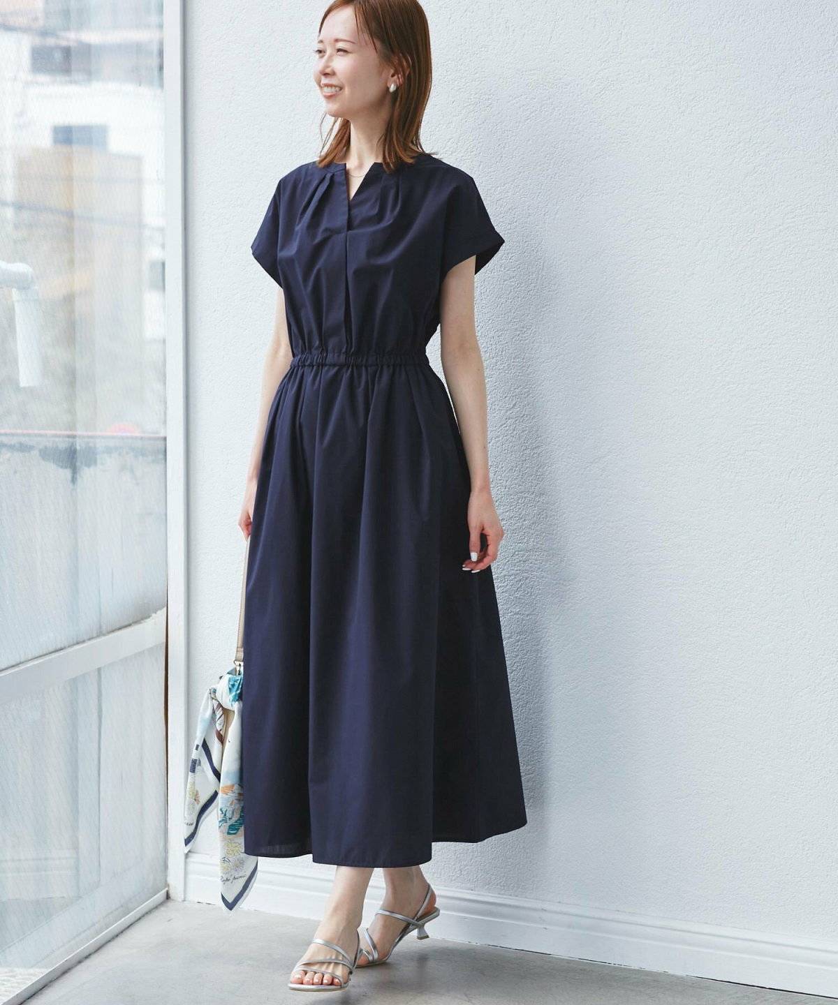 ROPE' PICNIC(ロペピクニック) 【UVカット・接触冷感・イージーケア】スキッパーシャツワンピース