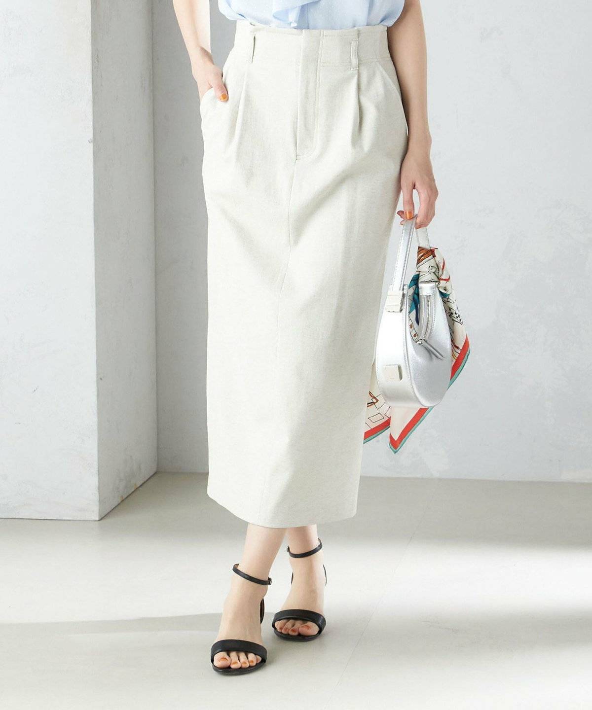  SHIPS(シップス) <手洗い可能 / UVカット>ドライ オックス タック タイト スカート