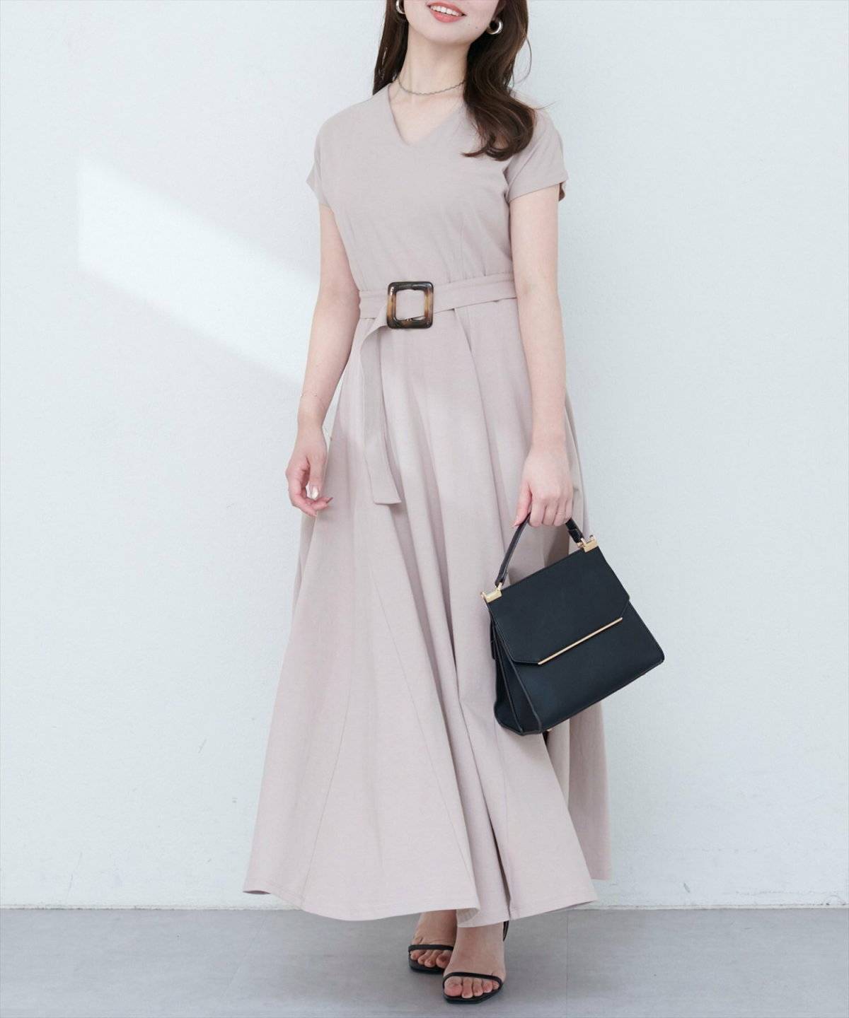 natural couture(ナチュラルクチュール) 【sherbet line】Vネックカットソーワンピース