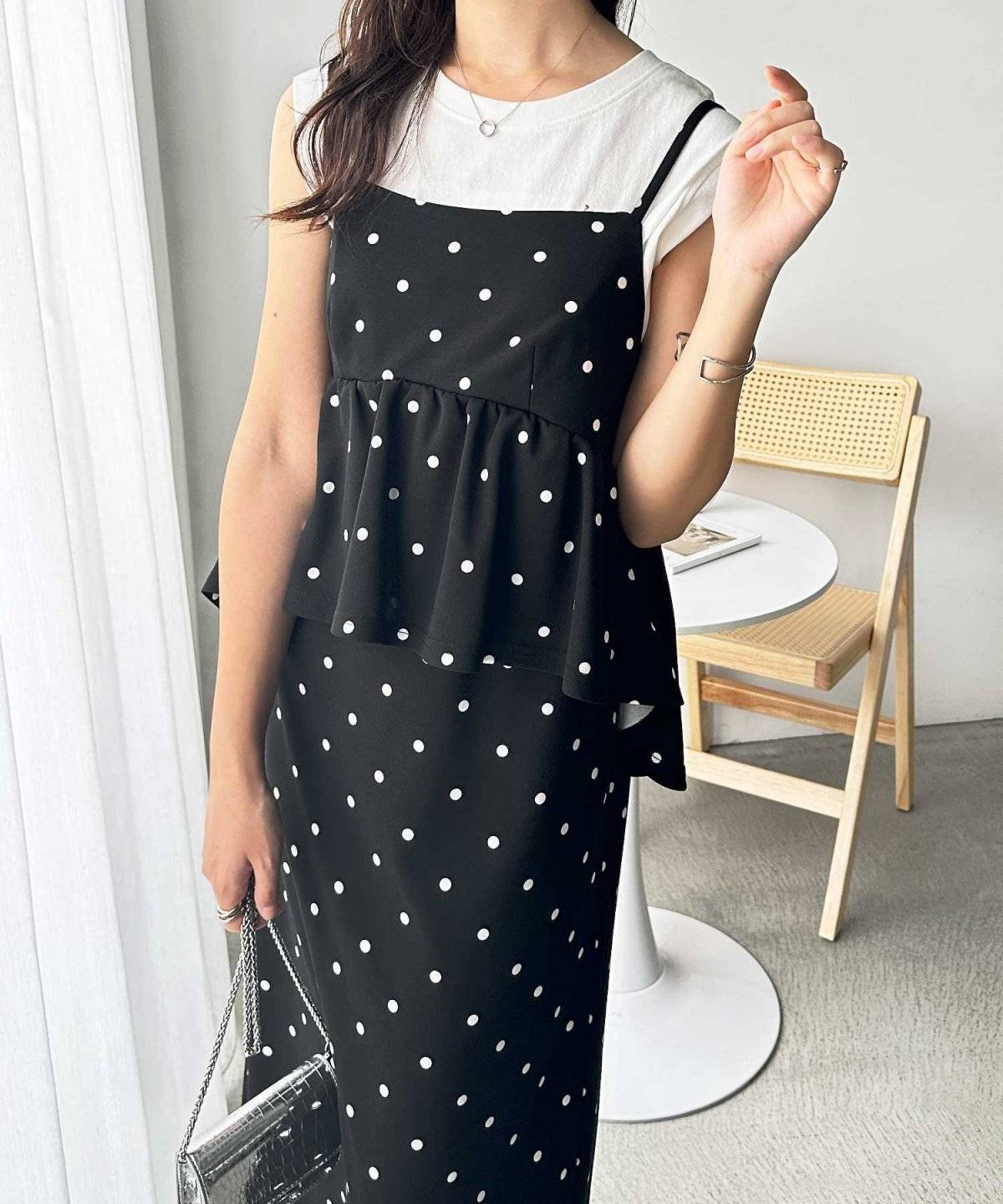 GeeRA(ジーラ) 楽ちん!ペプラムキャミワンピース