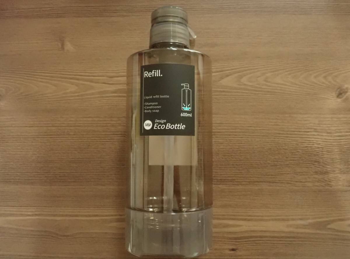 ダイソーの1dp 残さず使えるエコボトル 丸 アンバー 600mL