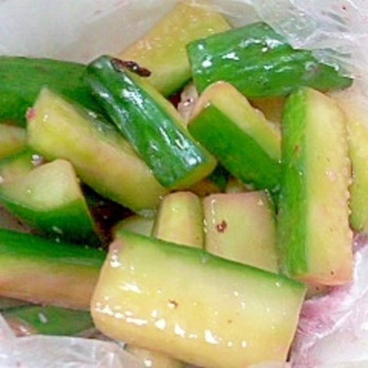 ポリ袋で作る「きゅうり」のおつまみ