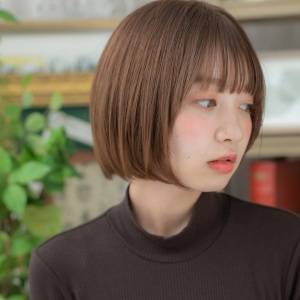  シンプル丸みボブ 