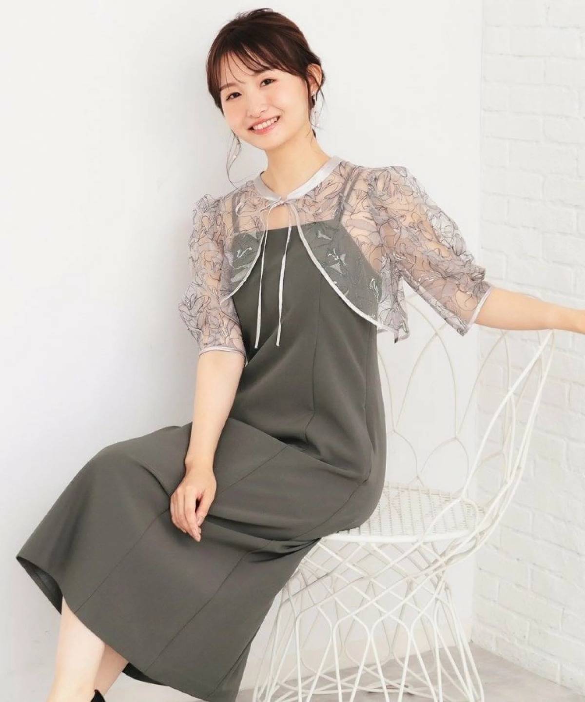 index 刺繍シアートップス*キャミワンピース