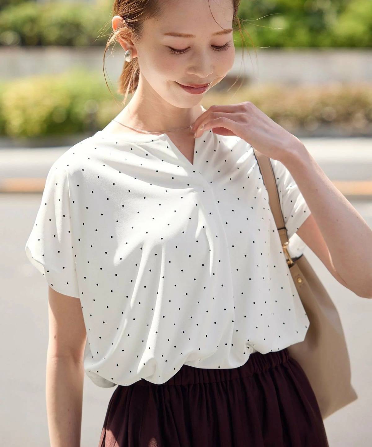 ROPE' PICNIC カットジョーゼットスキッパートップス
