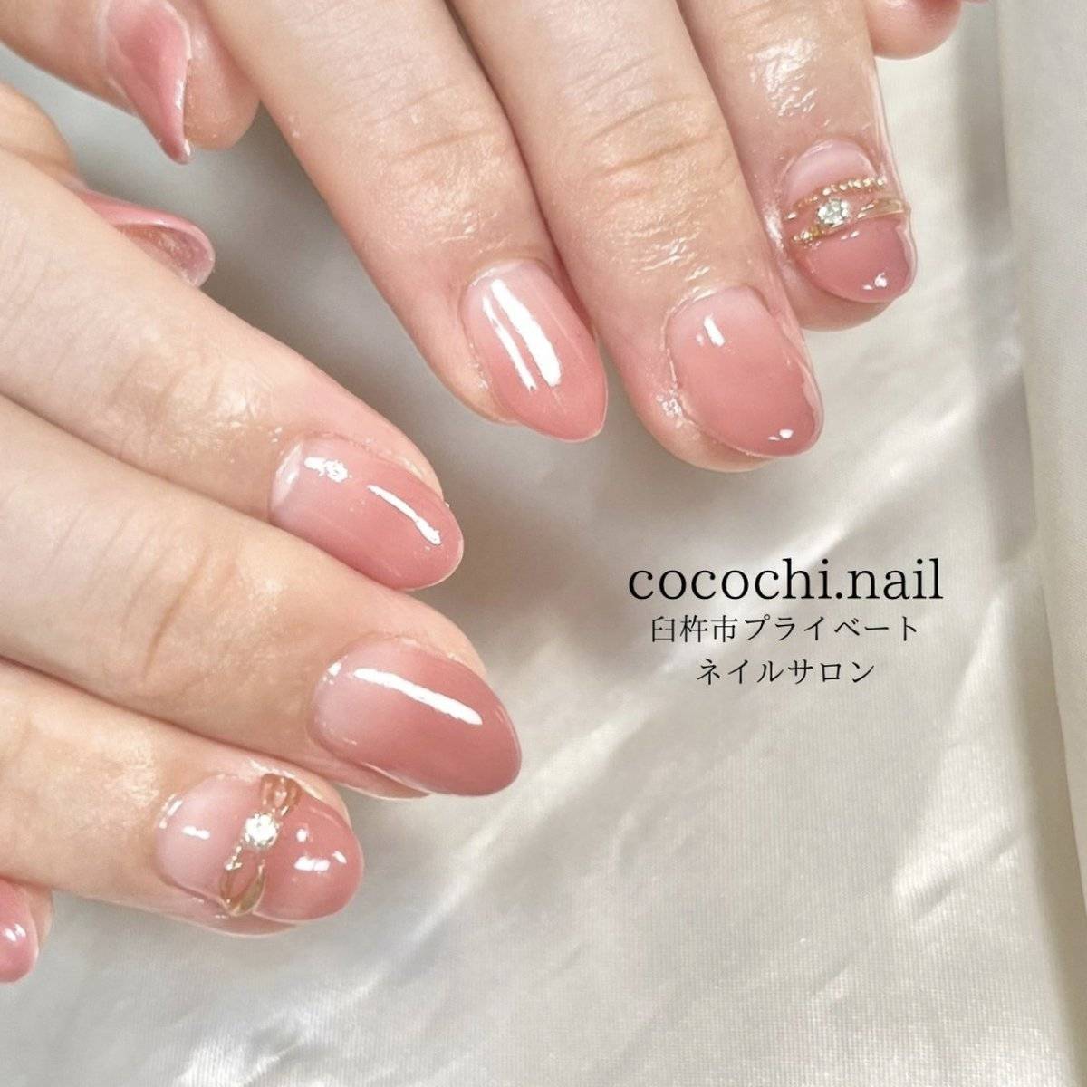 ピンクブラウンネイル